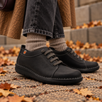 Jungla 8561 – Scarpe donna in pelle con elastici - nero - scarpe di qualità venduta a Milano da Pli-Pla