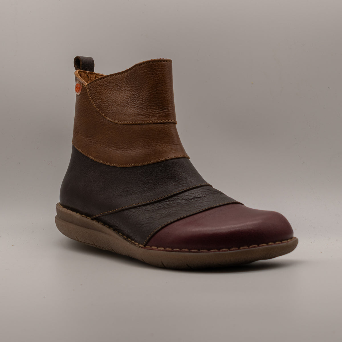 Jungla 8573 – Stivaletti donna in pelle con fasce - multicolor bordeaux - scarpe di qualità venduta a Milano da Pli-Pla