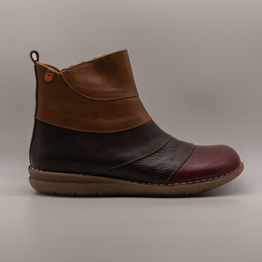 Jungla 8573 – Stivaletti donna in pelle con fasce - multicolor bordeaux - scarpe di qualità venduta a Milano da Pli-Pla