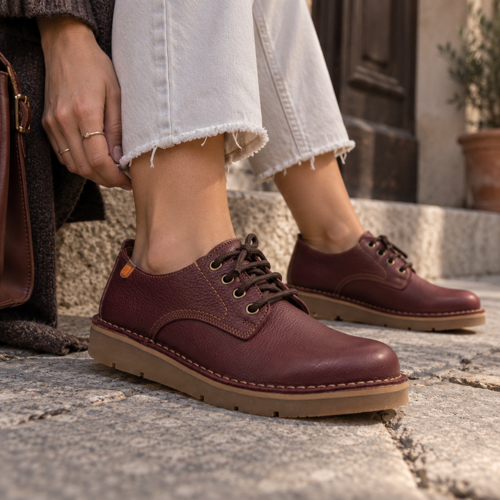 Jungla 8590 – Scarpe Derby donna in pelle - marrone chestnut - scarpe di qualità venduta a Milano da Pli-Pla