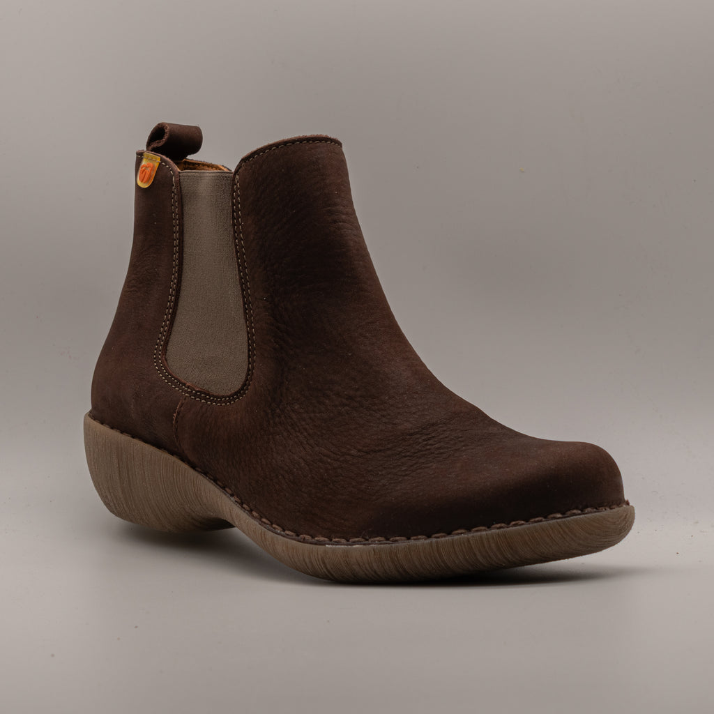 Jungla 8623 – Stivaletti Chelsea donna in pelle con zeppa - marrone cafè - scarpe di qualità venduta a Milano da Pli-Pla