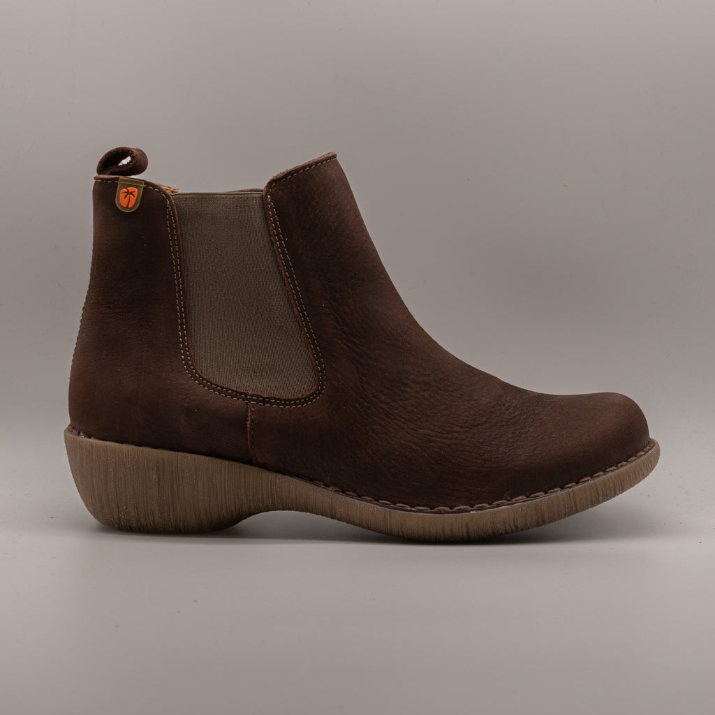 Jungla 8623 – Stivaletti Chelsea donna in pelle con zeppa - marrone cafè - scarpe di qualità venduta a Milano da Pli-Pla
