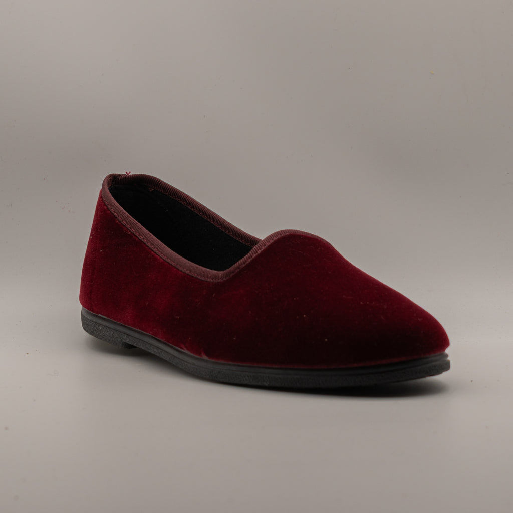 La Maison de l’Espadrille 4300-9 – Pantofole slipper in velluto stile friulana - bordeaux - scarpe di qualità venduta a Milano da Pli-Pla