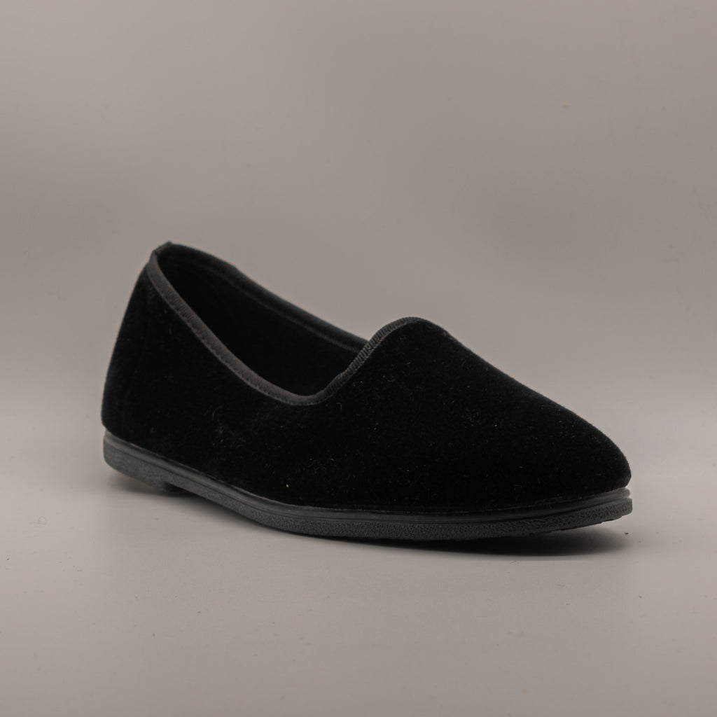 La Maison de l’Espadrille 4300-9 – Pantofole slipper in velluto stile friulana - nero - scarpe di qualità venduta a Milano da Pli-Pla