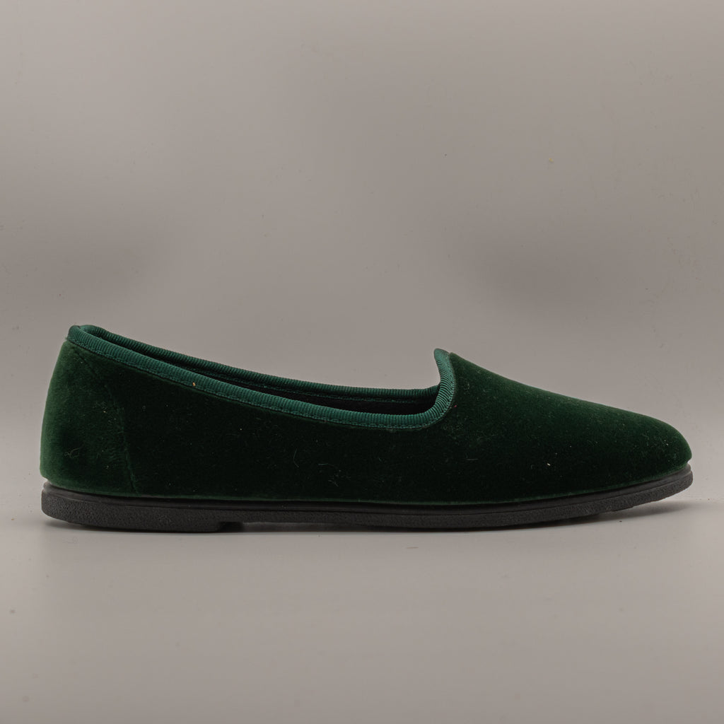 La Maison de l’Espadrille 4300-9 – Pantofole slipper in velluto stile friulana - verde - scarpe di qualità venduta a Milano da Pli-Pla