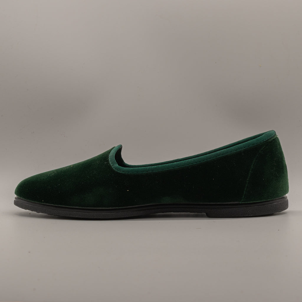 La Maison de l’Espadrille 4300-9 – Pantofole slipper in velluto stile friulana - verde - scarpe di qualità venduta a Milano da Pli-Pla