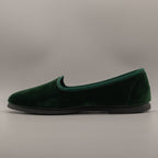 La Maison de l’Espadrille 4300-9 – Pantofole slipper in velluto stile friulana - verde - scarpe di qualità venduta a Milano da Pli-Pla