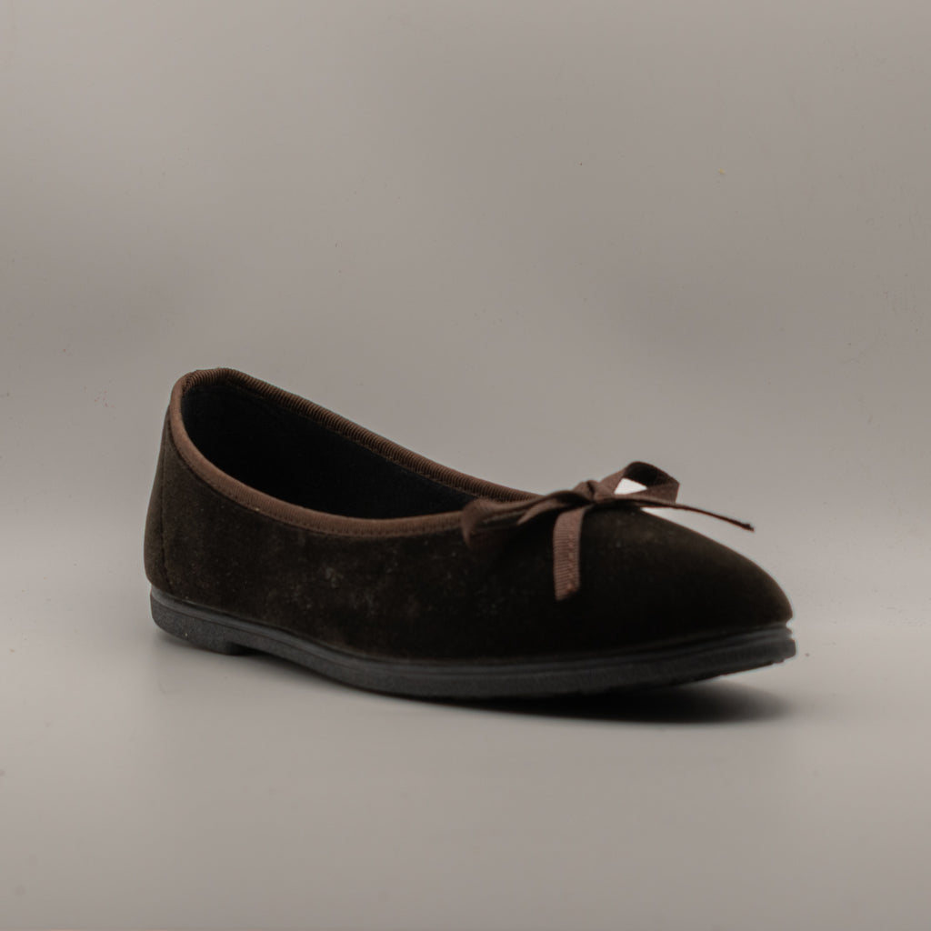 La Maison de l’Espadrille 4303-9 – Ballerine da casa in velluto - marrone - scarpe di qualità venduta a Milano da Pli-Pla