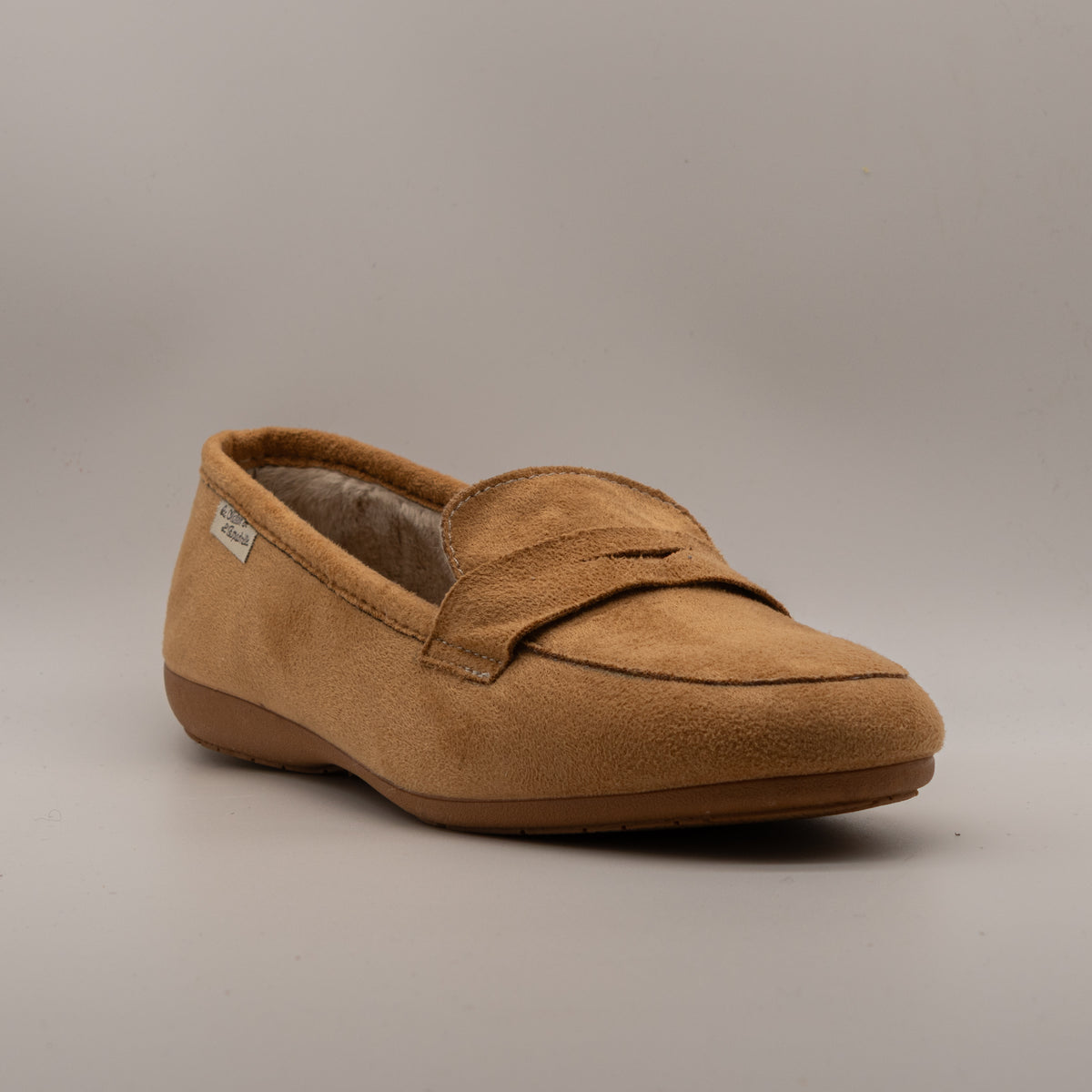 La Maison de l’Espadrille 6140-9 – Mocassini donna in velluto foderati - beige cuoio - scarpe di qualità venduta a Milano da Pli-Pla