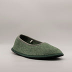 Löwenweiss Audrey pantofola chiusa in feltro di lana verde - scarpe di qualità venduta a Milano da Pli-Pla