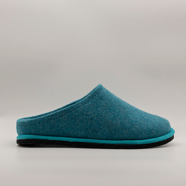 Löwenweiss Easy pantofola in feltro di lana azzurro - scarpe di qualità venduta a Milano da Pli-Pla