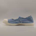 Natural World 124E Old Mina – scarpa vintage in cotone organico con cinturino - azzurro - scarpe di qualità venduta a Milano da Pli-Pla