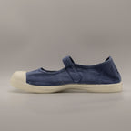Natural World 124E Old Mina – scarpa vintage in cotone organico con cinturino - blu mar - scarpe di qualità venduta a Milano da Pli-Pla