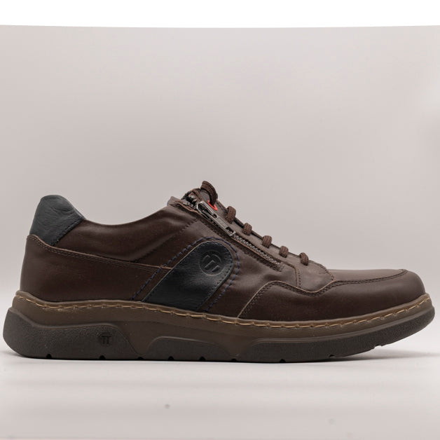 Notton Sneakers Uomo in Pelle con Zip 0417 marrone - scarpe di qualità venduta a Milano da Pli-Pla