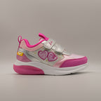 Primigi 2469800 Barbie – Sneakers bambina con luci e doppio velcro - argento e rosa - scarpe di qualità venduta a Milano da Pli-Pla