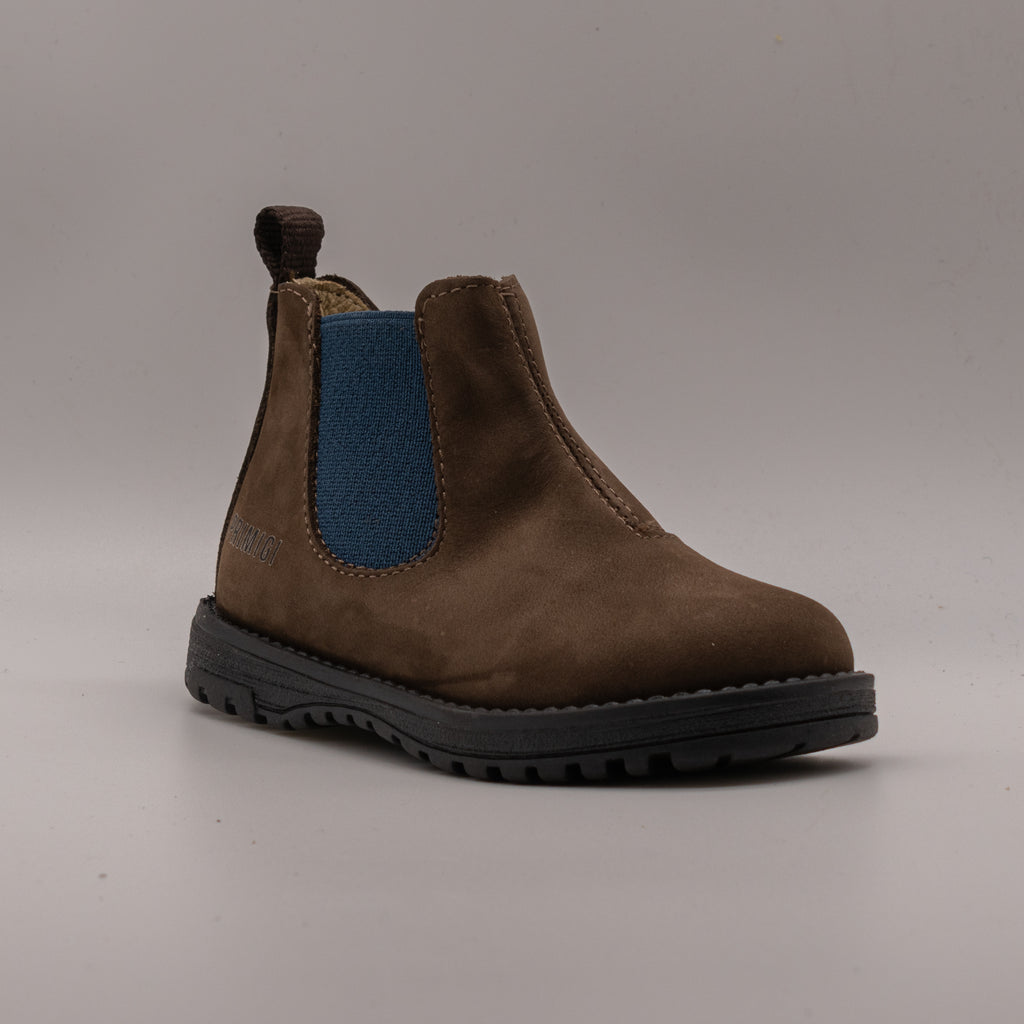 Primigi 2413211 – Stivaletti primi passi bambino in pelle nabuk con zip - marrone