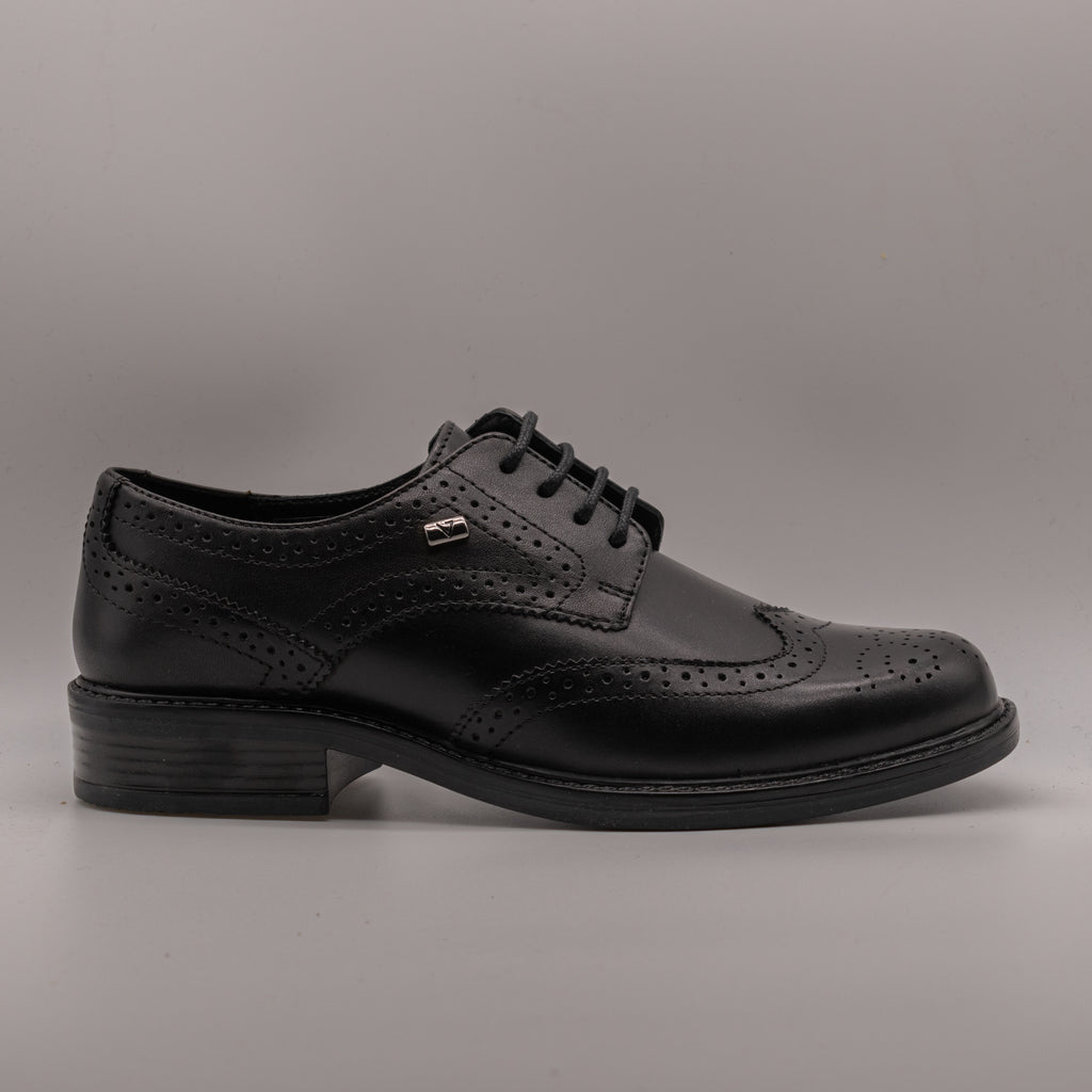 Valleverde 17101 – Francesine donna in pelle con lavorazione brogue - nero - scarpe di qualità venduta a Milano da Pli-Pla