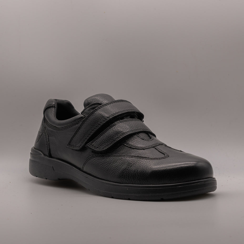 Valleverde 36820 – Scarpe uomo in pelle con doppio velcro - nero - scarpe di qualità venduta a Milano da Pli-Pla