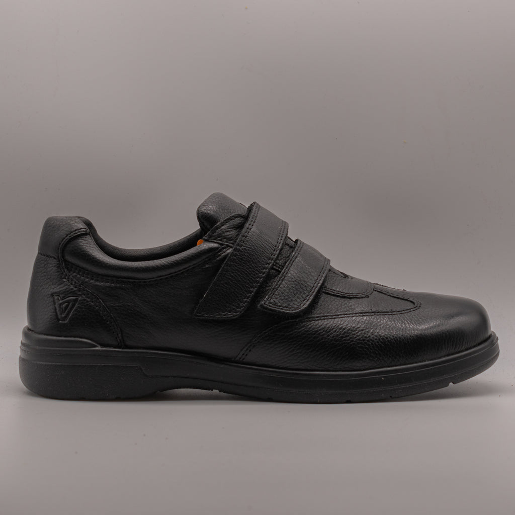 Valleverde 36820 – Scarpe uomo in pelle con doppio velcro - nero - scarpe di qualità venduta a Milano da Pli-Pla