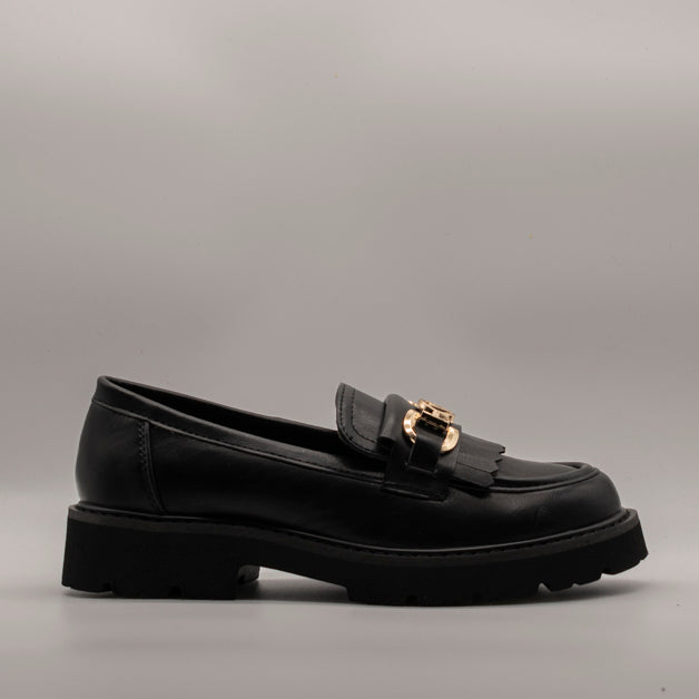 Valleverde mocassino donna 44521 nero con fibbia - scarpe di qualità venduta a Milano da Pli-Pla