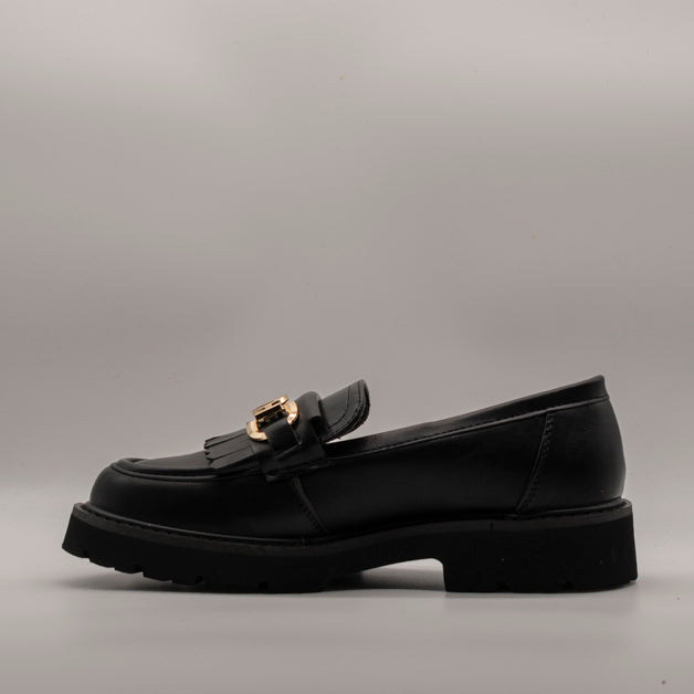 Valleverde mocassino donna 44521 nero con fibbia - scarpe di qualità venduta a Milano da Pli-Pla