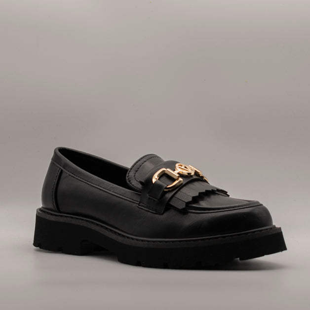 Valleverde mocassino donna 44521 nero con fibbia - scarpe di qualità venduta a Milano da Pli-Pla
