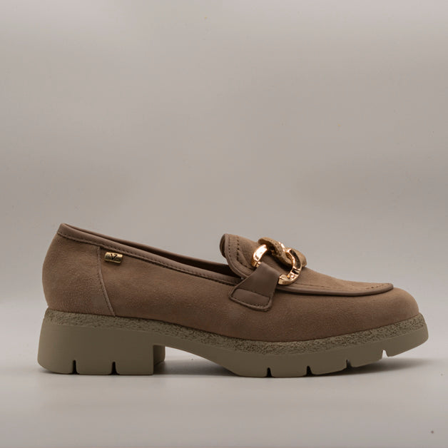 Valleverde mocassino donna V49572 pelle scamosciata beige con fibbia - scarpe di qualità venduta a Milano da Pli-Pla