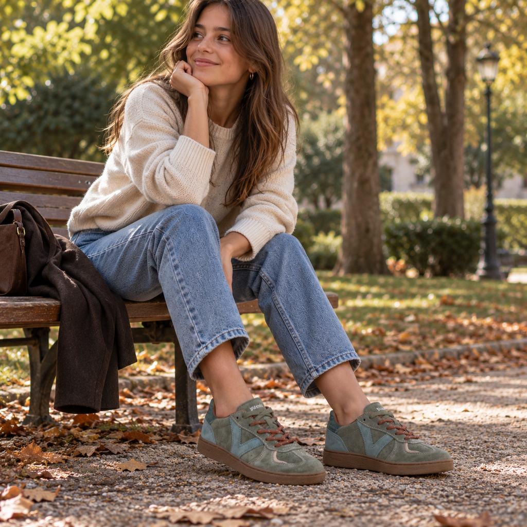 Victoria 1267100 Londres – Sneakers donna in pelle scamosciata - verde Jade