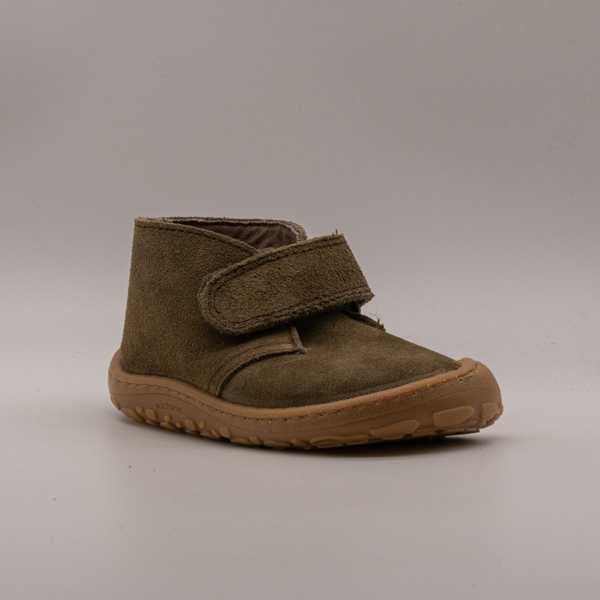 Victoria 1370121 Bosco – Stivaletti barefoot bambino in pelle scamosciata - verde kaki