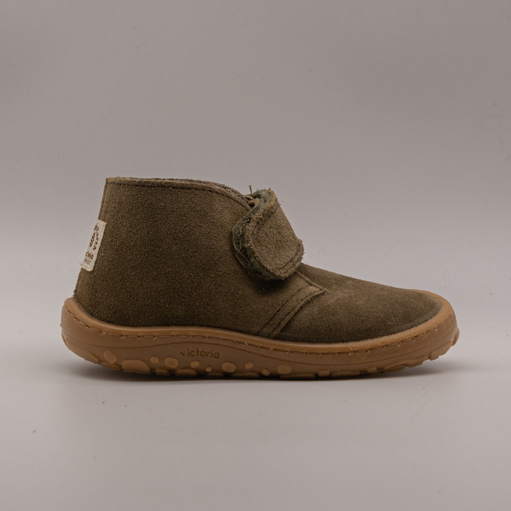 Victoria 1370121 Bosco – Stivaletti barefoot bambino in pelle scamosciata - verde kaki