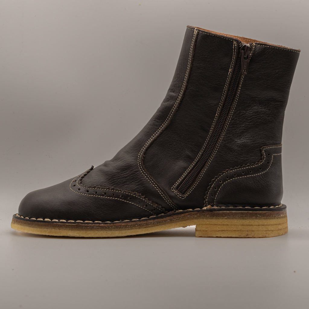 B&B 2024 – Stivaletti donna in pelle di cervo Made in Italy - testa di moro - scarpe di qualità venduta a Milano da Pli-Pla