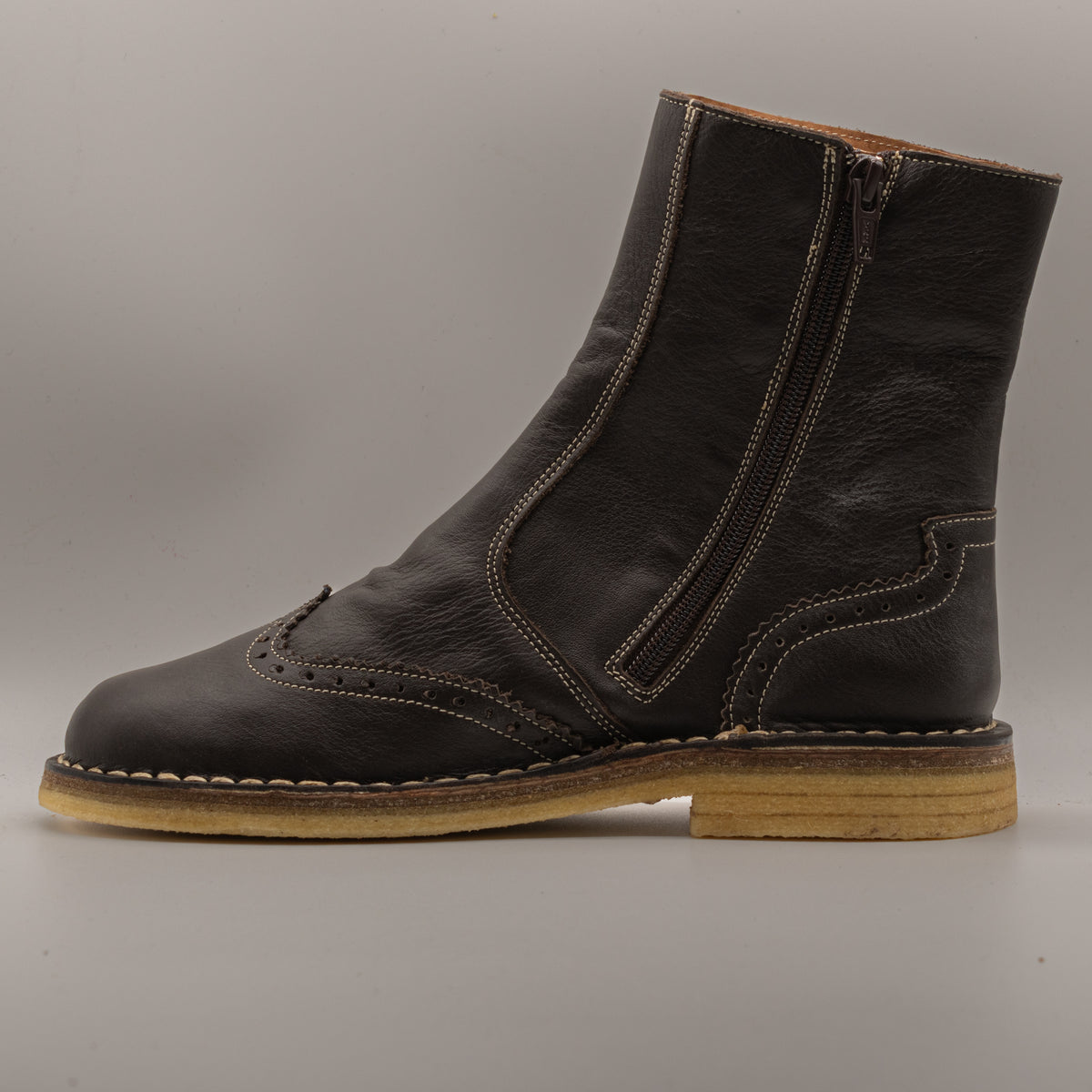 B&B 2024 – Stivaletti donna in pelle di cervo Made in Italy - testa di moro - scarpe di qualità venduta a Milano da Pli-Pla