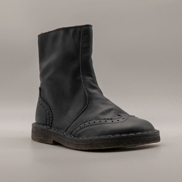 B&B 2024 – Stivaletti bambina in pelle con fondo in para blu scuro - scarpe di qualità venduta a Milano da Pli-Pla