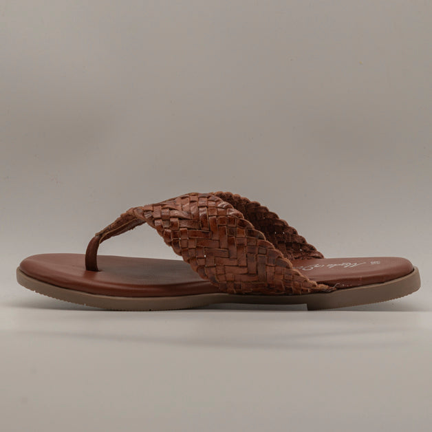 B&B 15 – sandali infradito in vera pelle Made in Italy - mattone - scarpe di qualità venduta a Milano da Pli-Pla