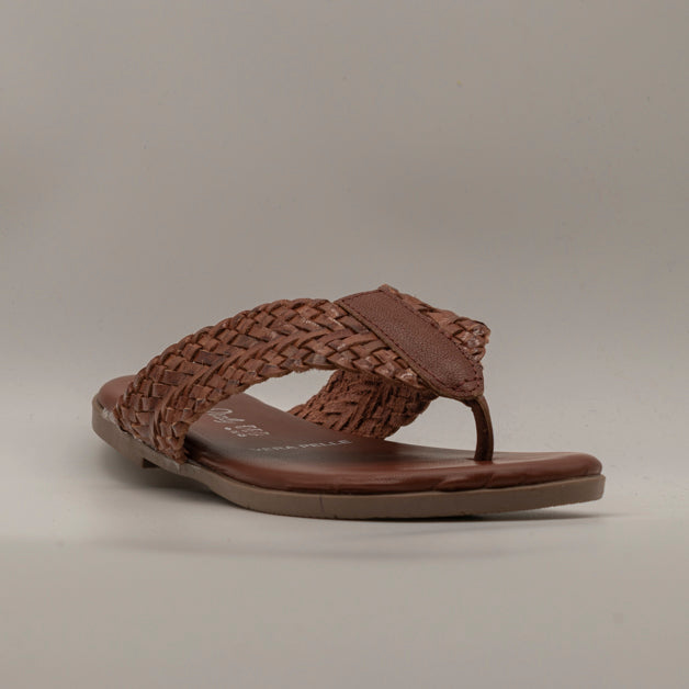 B&B 15 – sandali infradito in vera pelle Made in Italy - mattone - scarpe di qualità venduta a Milano da Pli-Pla