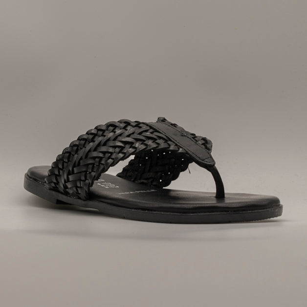 B&B 15 – sandali infradito in vera pelle Made in Italy - nero - scarpe di qualità venduta a Milano da Pli-Pla