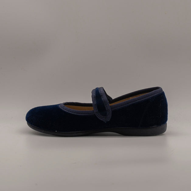 Batilas 17351 – ballerine bambina in velluto con cinturino Mary Jane - blu marino - scarpe di qualità venduta a Milano da Pli-Pla