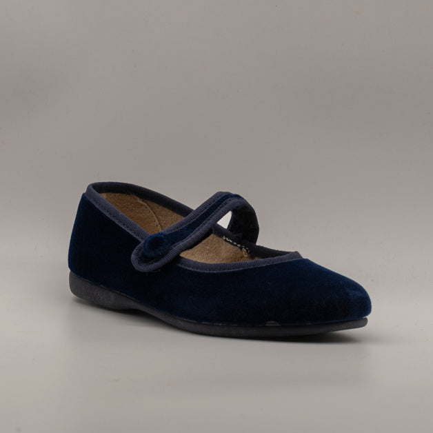 Batilas 17351 – ballerine bambina in velluto con cinturino Mary Jane - blu marino - scarpe di qualità venduta a Milano da Pli-Pla