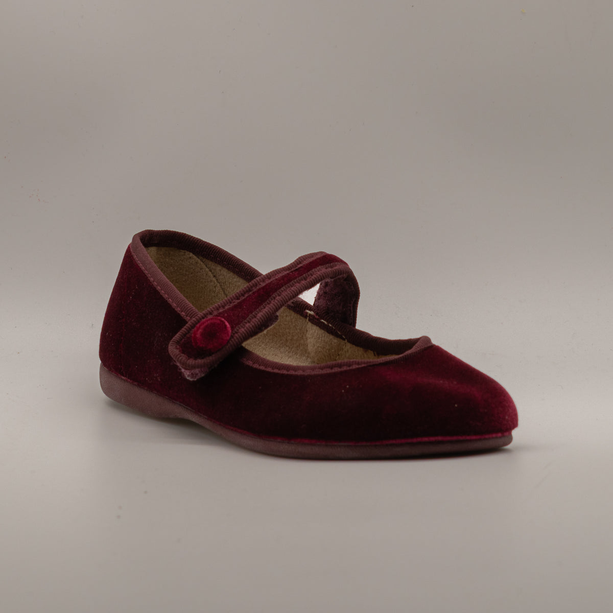 Batilas 17351 – ballerine bambina in velluto con cinturino Mary Jane - bordeaux