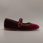 Batilas 17351 – ballerine bambina in velluto con cinturino Mary Jane - bordeaux