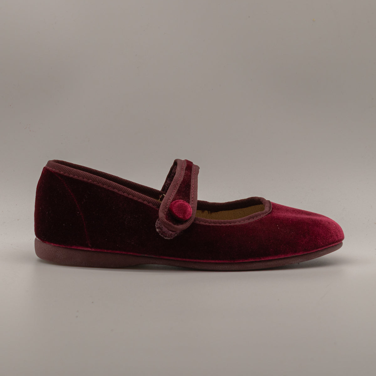 Batilas 17351 – ballerine bambina in velluto con cinturino Mary Jane - bordeaux
