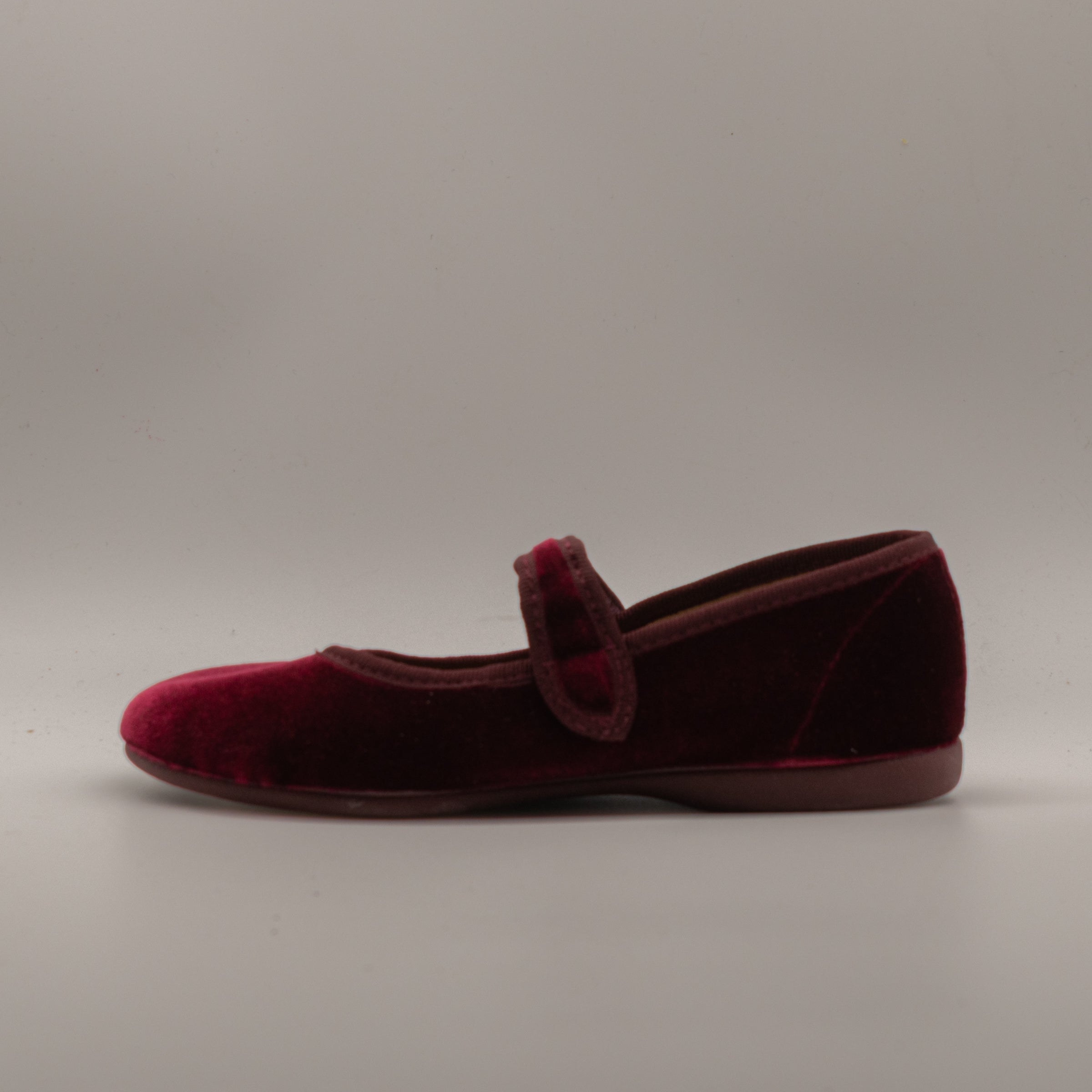 Batilas 17351 – ballerine bambina in velluto con cinturino Mary Jane - bordeaux