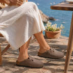 Birkenstock Boston – sabot in Birko-Flor con plantare anatomico - mocca - scarpe di qualità venduta a Milano da Pli-Pla