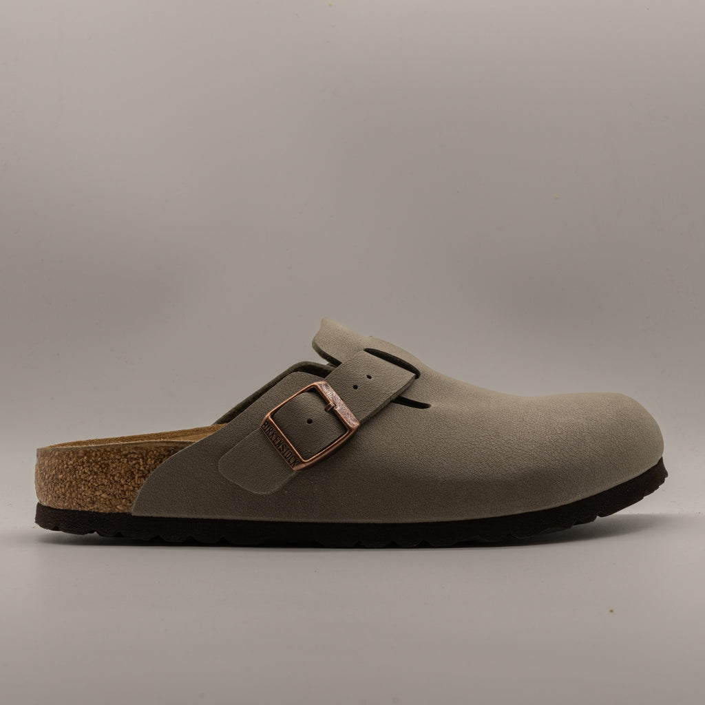 Birkenstock Boston – sabot in Birko-Flor con plantare anatomico - stone - scarpe di qualità venduta a Milano da Pli-Pla