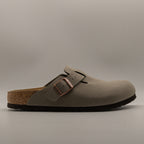 Birkenstock Boston – sabot in Birko-Flor con plantare anatomico - stone - scarpe di qualità venduta a Milano da Pli-Pla