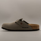 Birkenstock Boston – sabot in Birko-Flor con plantare anatomico - stone - scarpe di qualità venduta a Milano da Pli-Pla