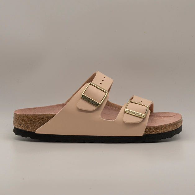 Birkenstock Arizona – sandalo a due cinturini con plantare coordinato - Triples New beige/Pink clay - scarpe di qualità venduta a Milano da Pli-Pla