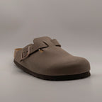 Birkenstock Boston – sabot in Birko-Flor con plantare anatomico - mocca - scarpe di qualità venduta a Milano da Pli-Pla