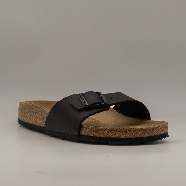 Birkenstock Madrid – Sandali a una fascia con plantare anatomico - nero - scarpe di qualità venduta a Milano da Pli-Pla