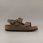 Birkenstock Milano Kids – sandalo bambino con cinturino al tallone e plantare anatomico - marrone mocca - scarpe di qualità venduta a Milano da Pli-Pla